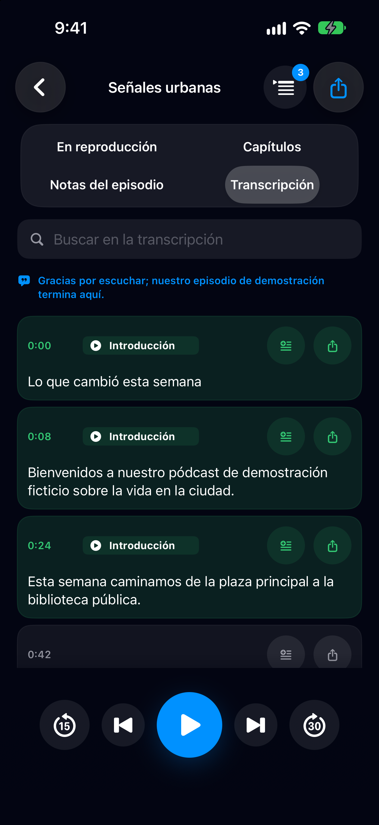 MuteCast iPhone screenshot 6: iphone 6 9 transcript