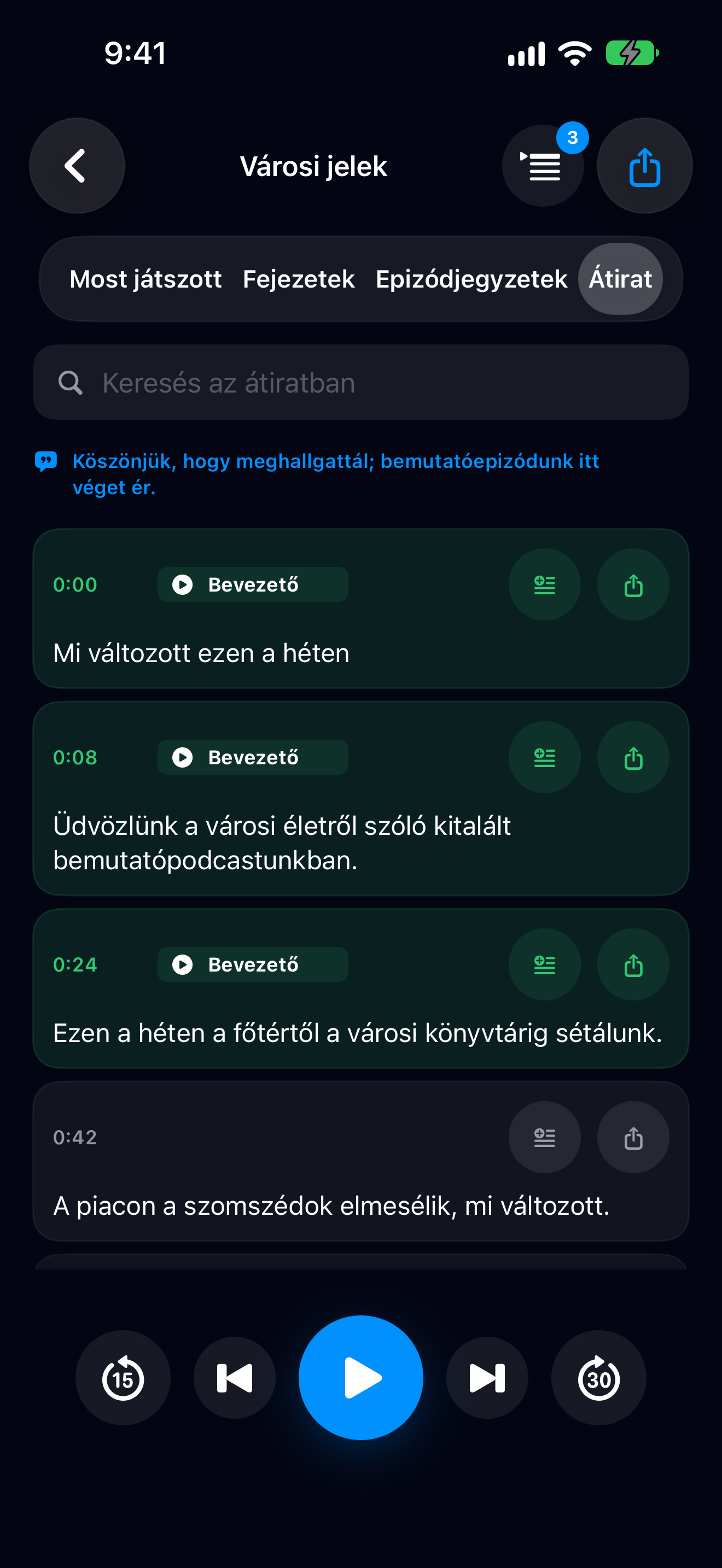 MuteCast iPhone screenshot 6: iphone 6 9 transcript