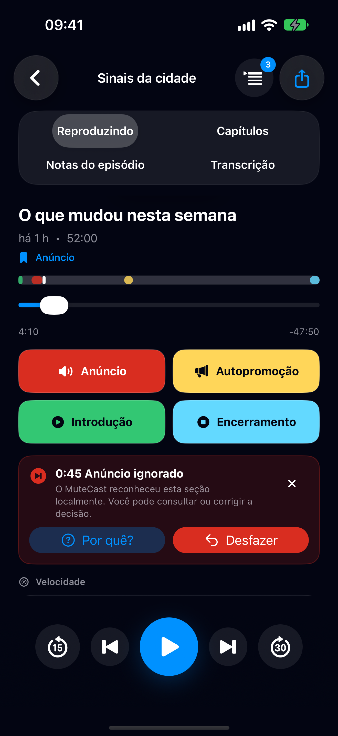 MuteCast iPhone screenshot 3: iphone 6 9 learning autoskip