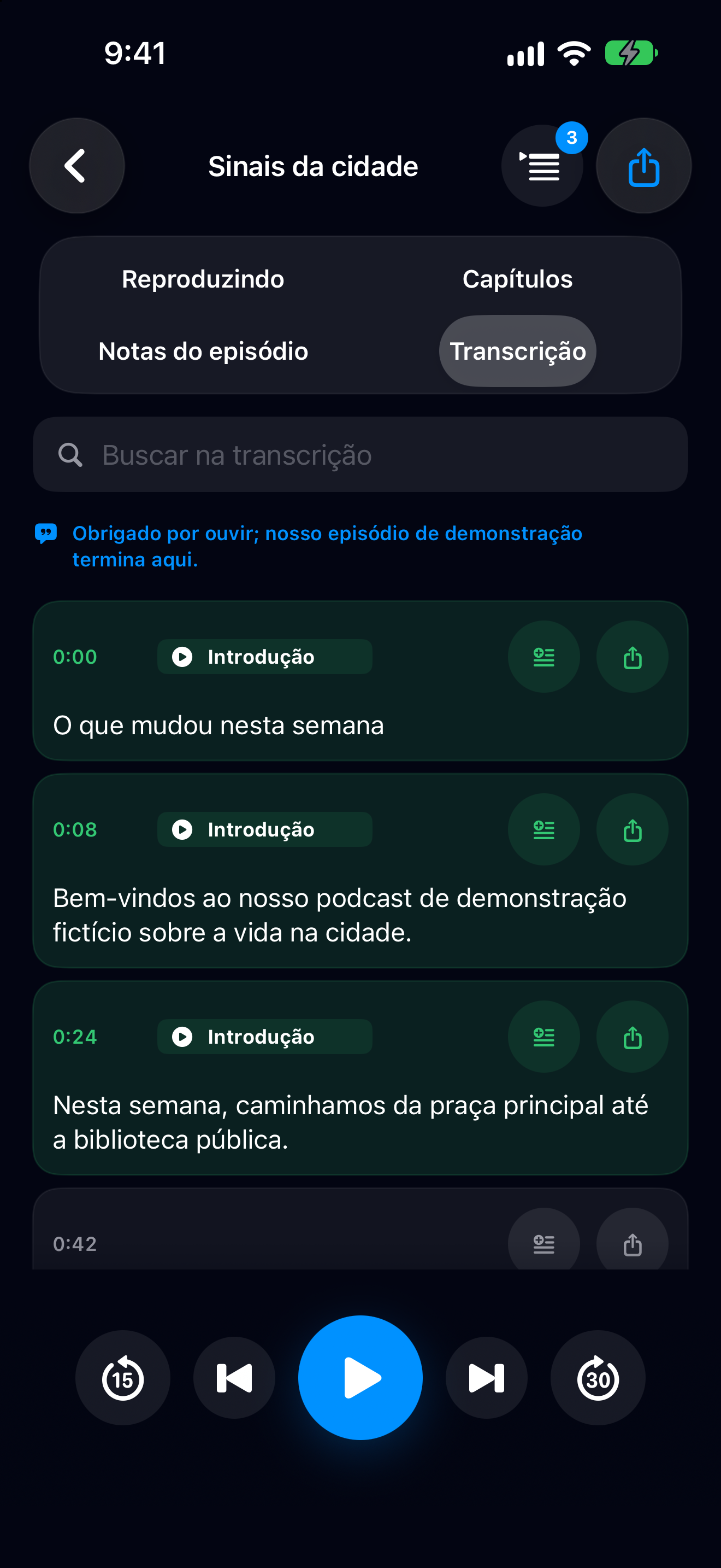 MuteCast iPhone screenshot 6: iphone 6 9 transcript