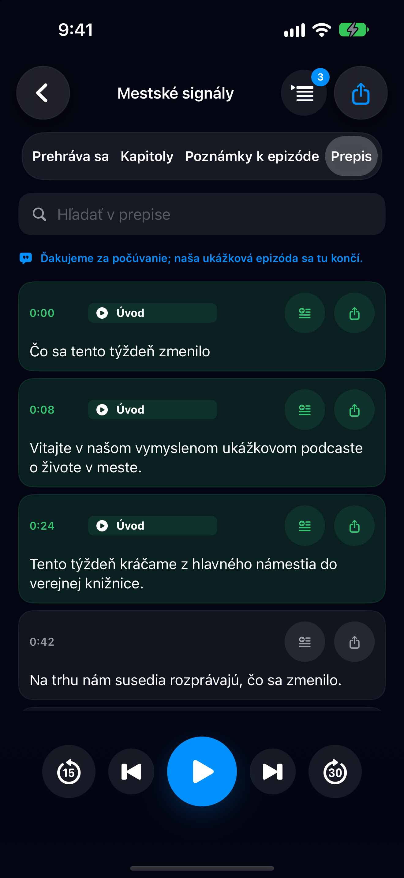 MuteCast iPhone screenshot 6: iphone 6 9 transcript