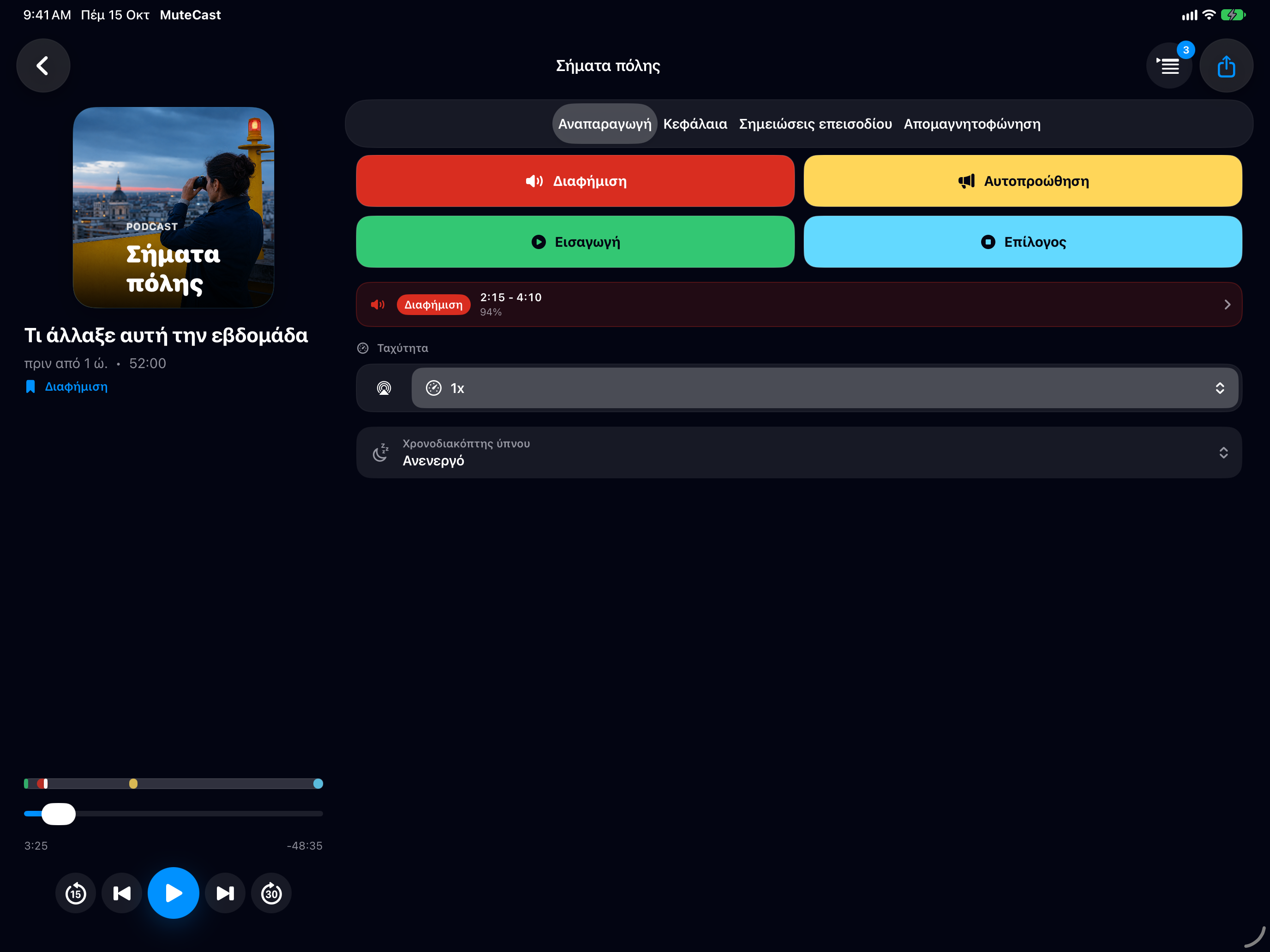 MuteCast iPad screenshot 1: ipad 13 player