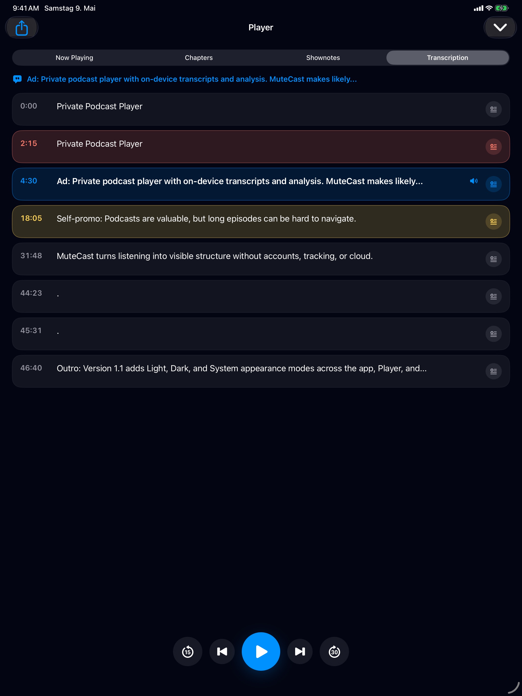 MuteCast ipados App Store screenshot 6