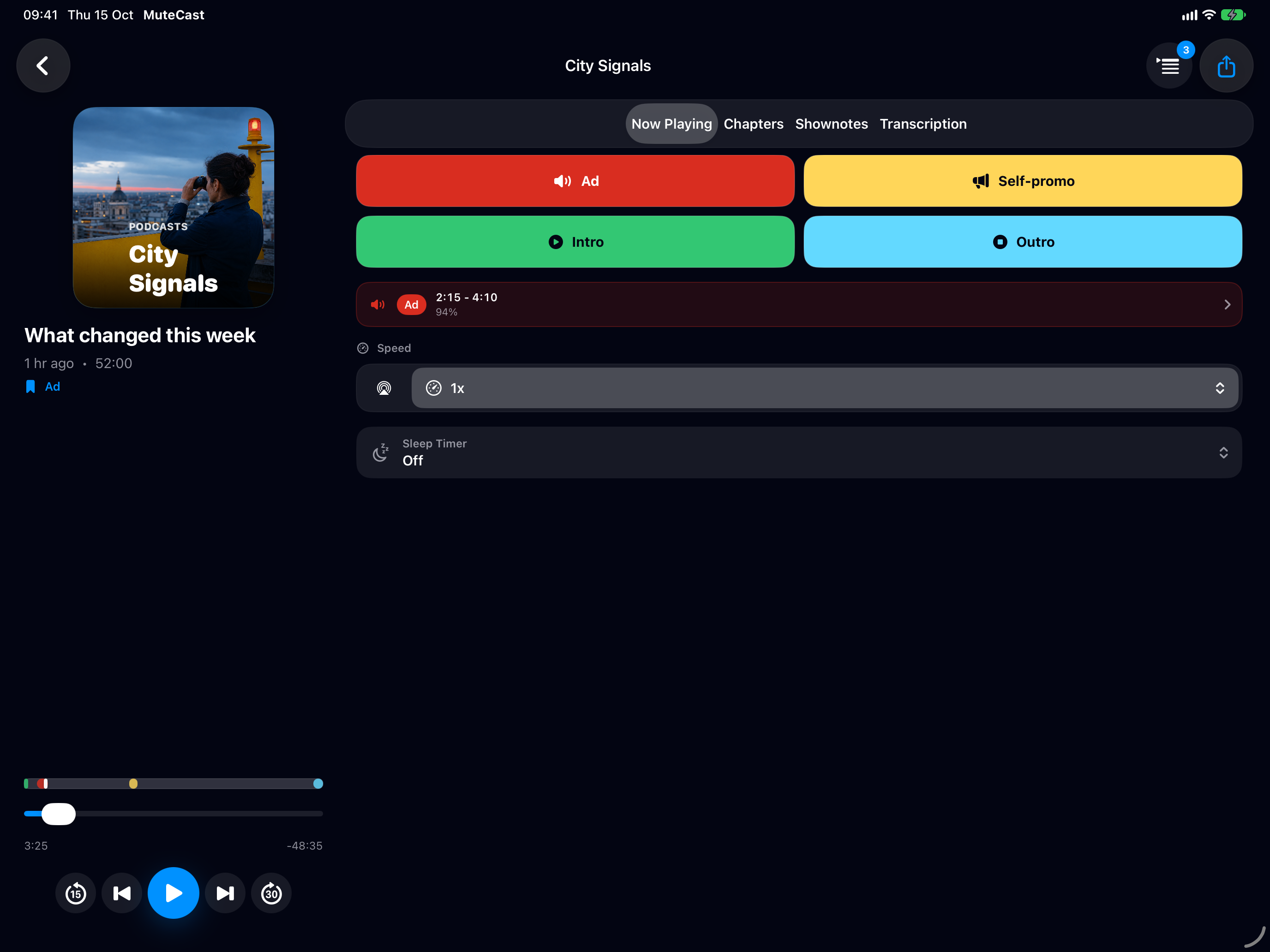 MuteCast iPad screenshot 1: ipad 13 player