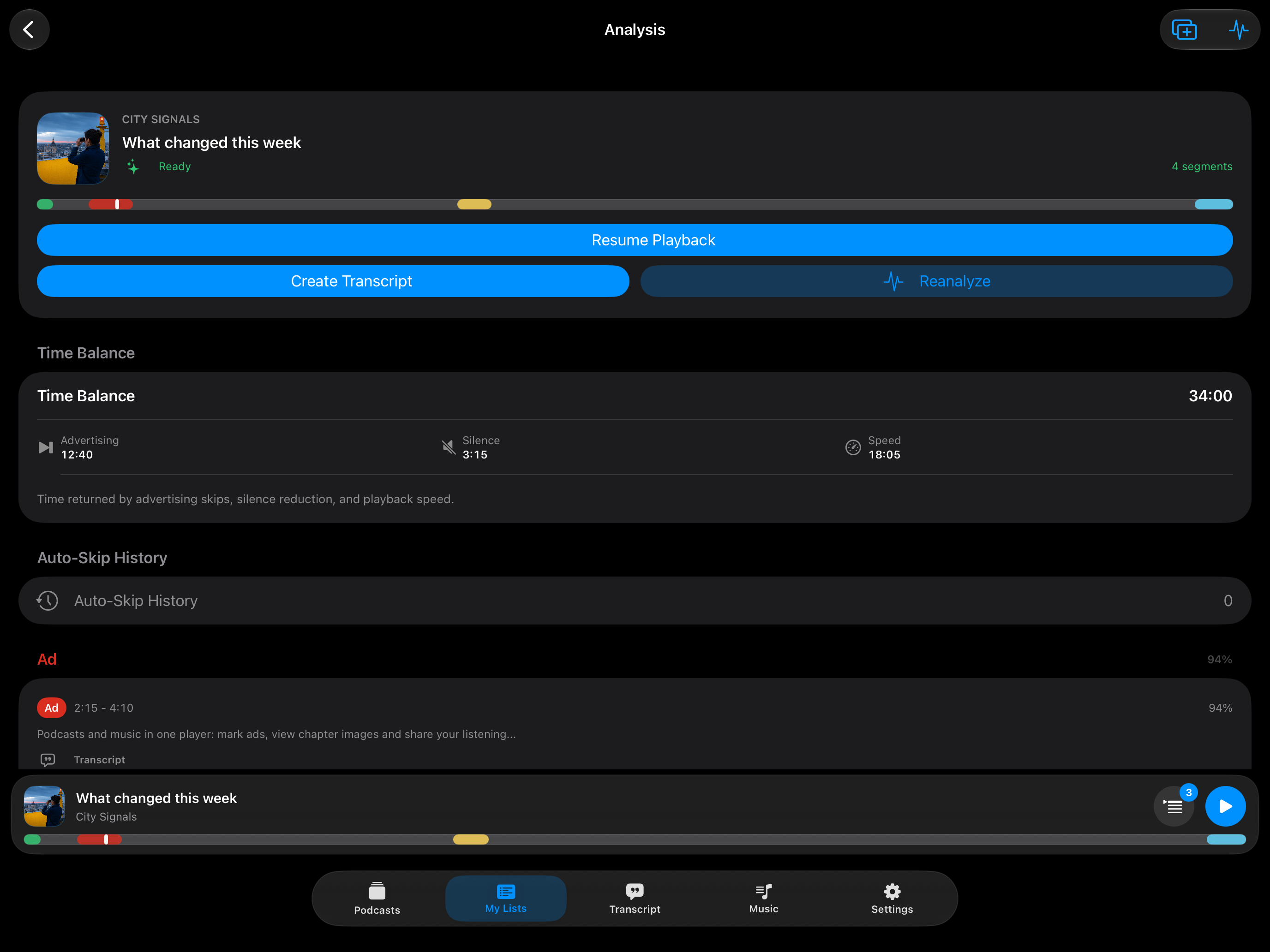 MuteCast iPad screenshot 7: ipad 13 analysis