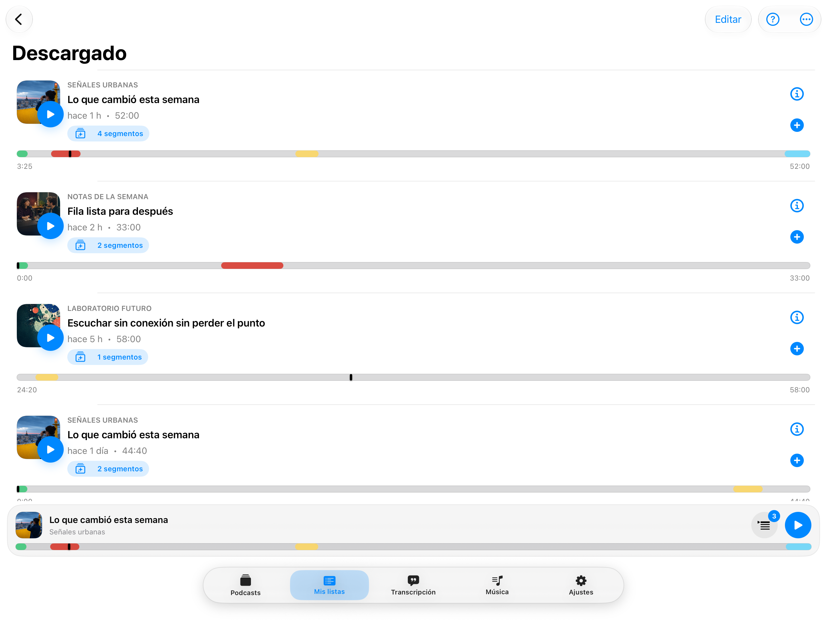 MuteCast iPad screenshot 5: ipad 13 lists