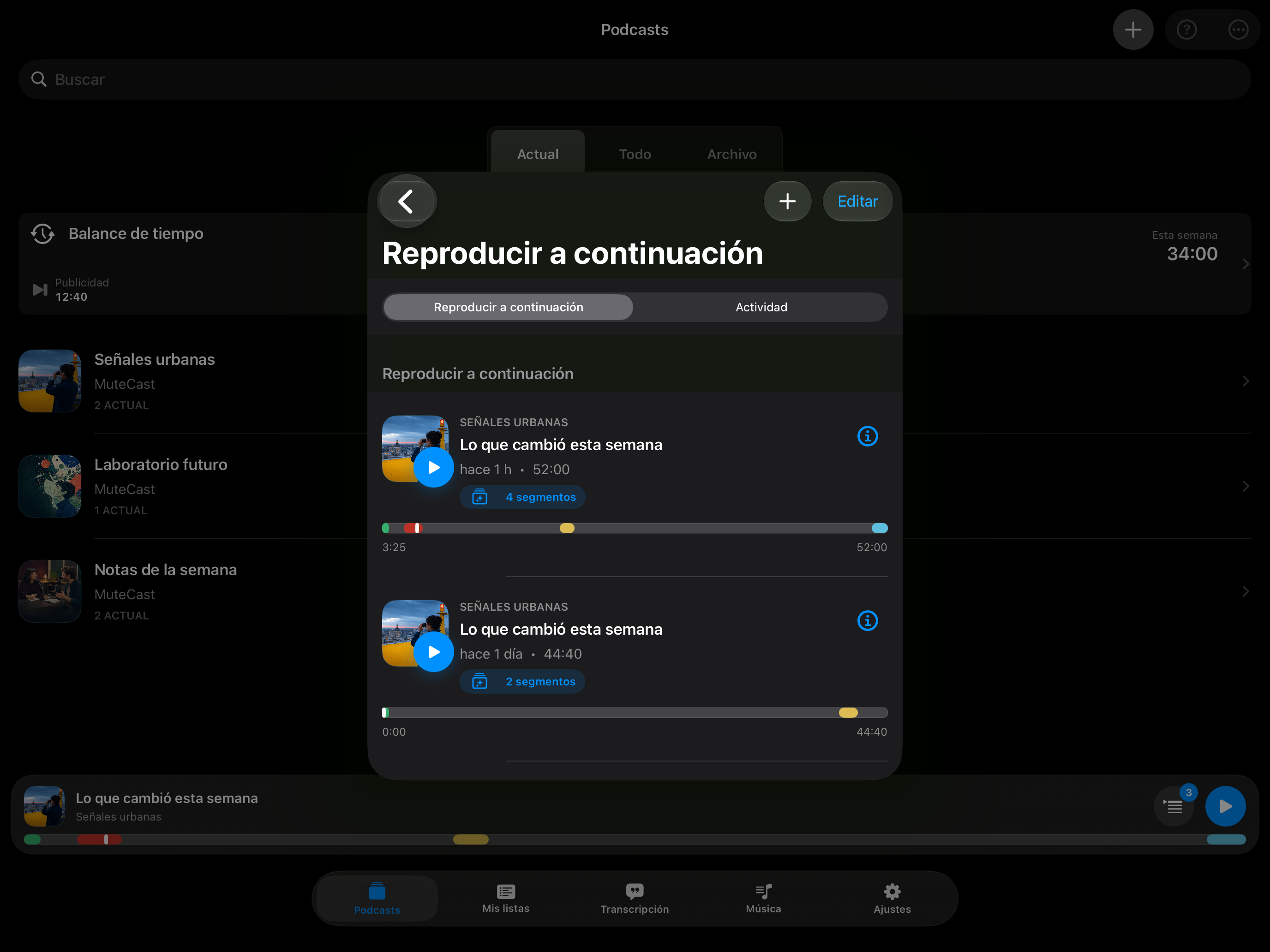 MuteCast iPad screenshot 8: ipad 13 queue