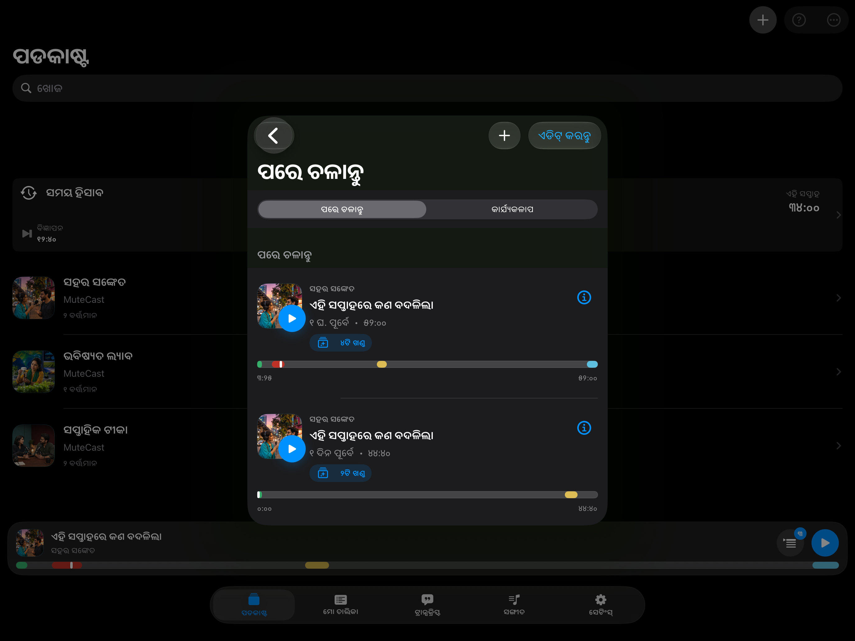 MuteCast iPad screenshot 8: ipad 13 queue