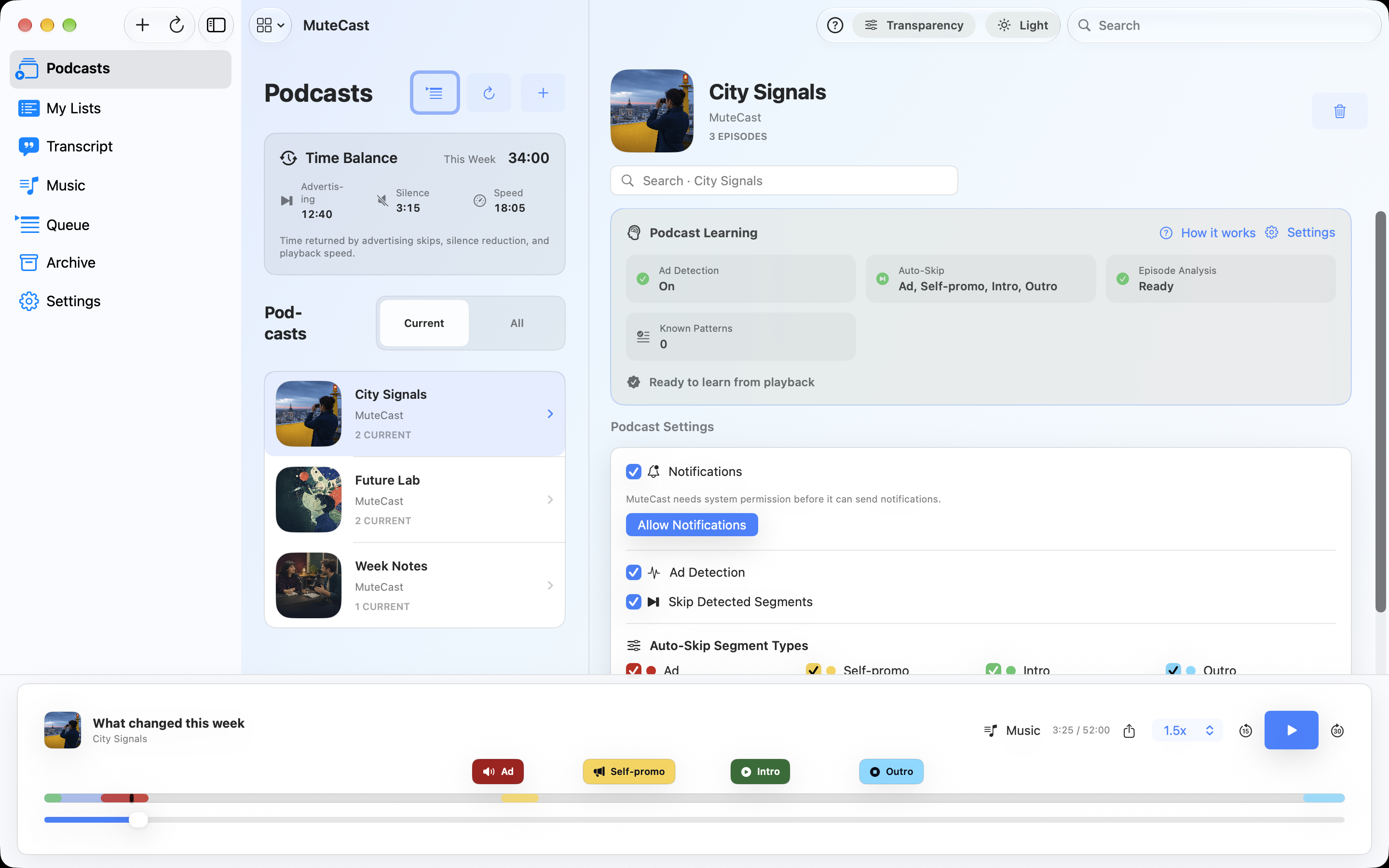 MuteCast Mac screenshot 5: mac light library