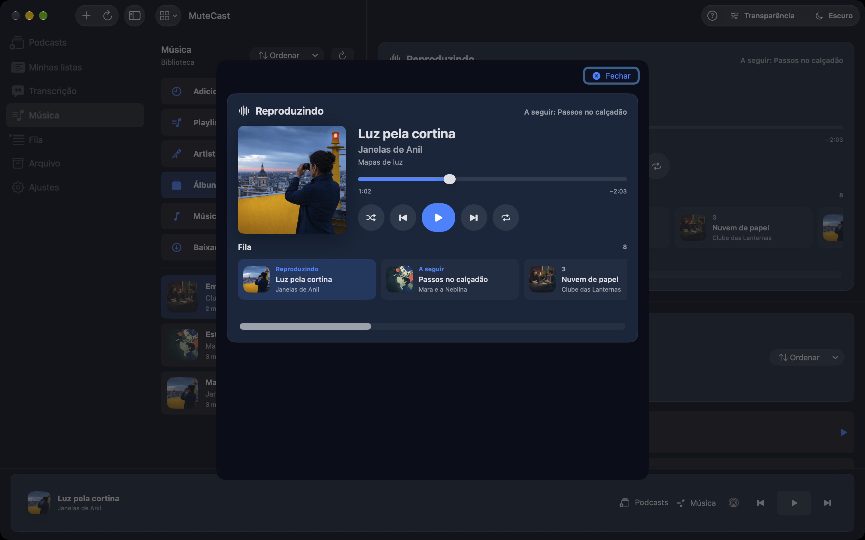MuteCast Mac screenshot 10: Reprodutor de música