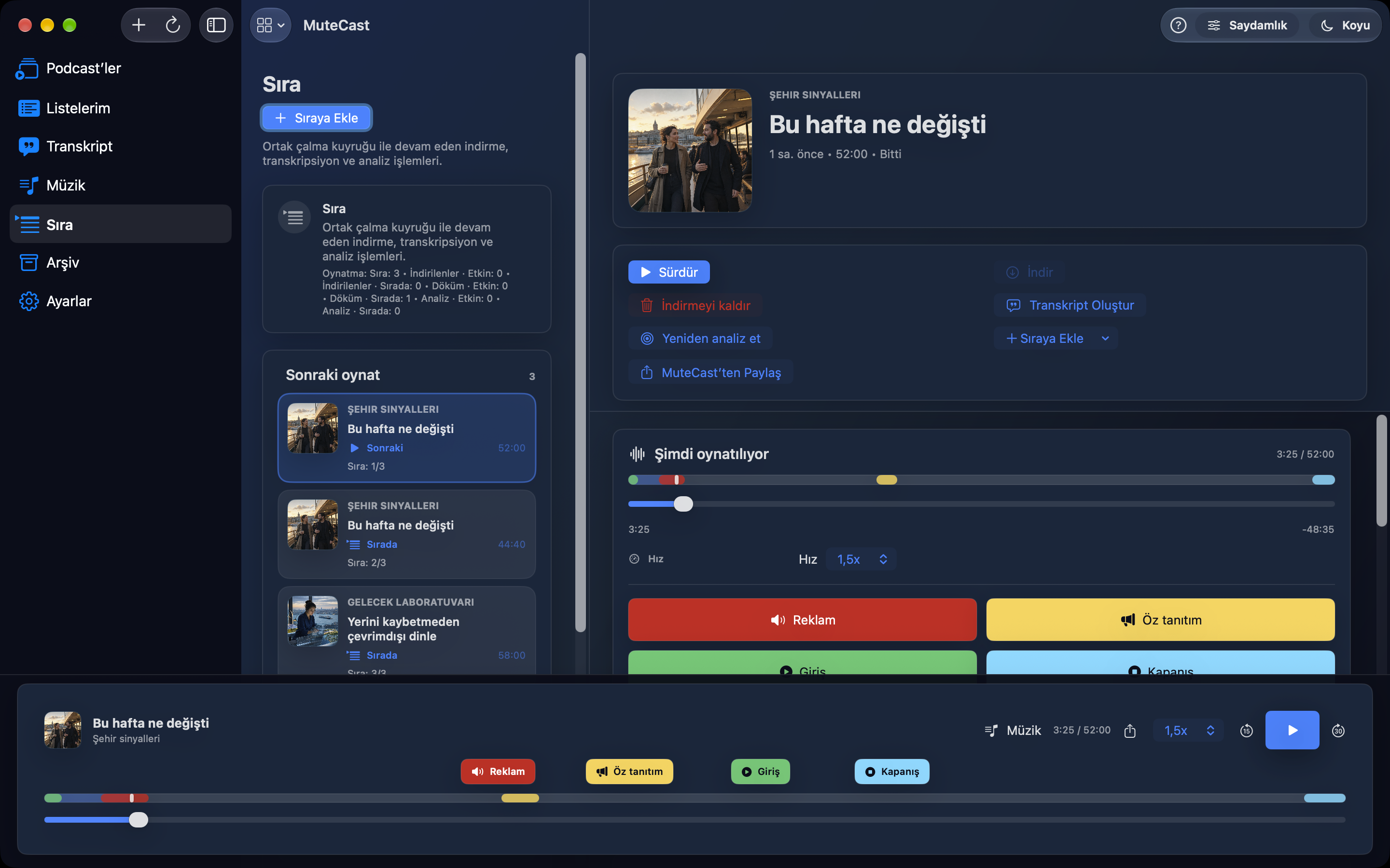 MuteCast Mac screenshot 8: mac dark queue