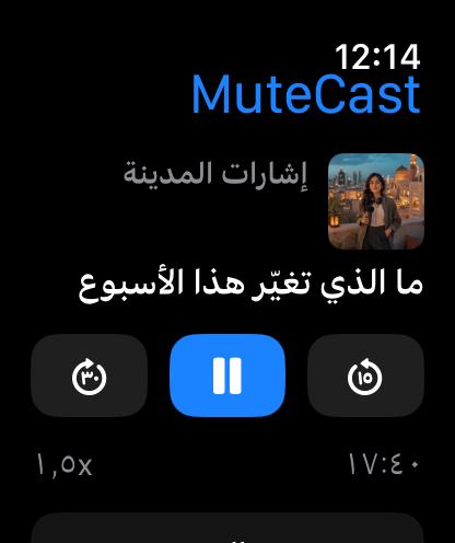 MuteCast Apple Watch screenshot 1: watch 46 main
