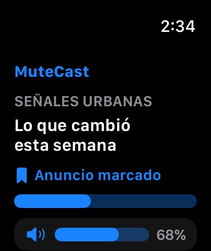 MuteCast watchos App Store screenshot 1