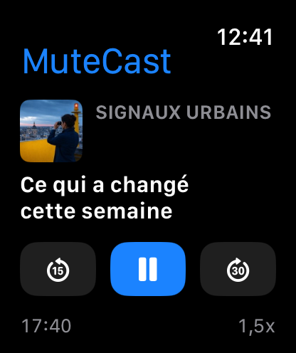 MuteCast Apple Watch screenshot 1: watch 46 main