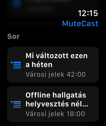 MuteCast Apple Watch screenshot 4: watch 46 queue