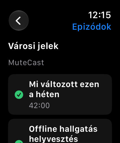 MuteCast Apple Watch screenshot 7: watch 46 episodes