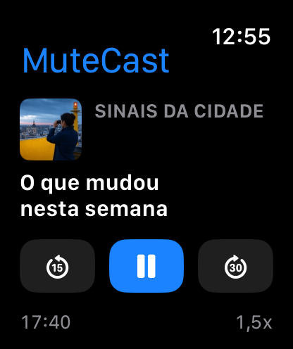 MuteCast Apple Watch screenshot 1: watch 46 main
