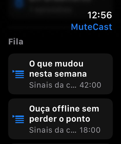 MuteCast Apple Watch screenshot 4: watch 46 queue
