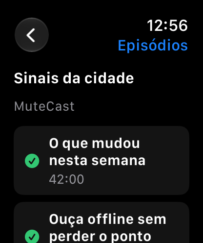 MuteCast Apple Watch screenshot 7: watch 46 episodes