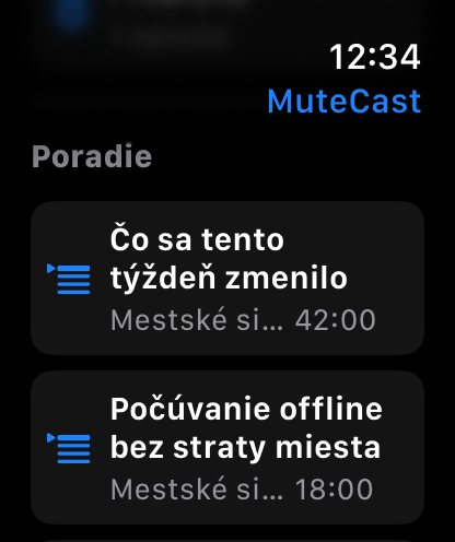 MuteCast Apple Watch screenshot 4: watch 46 queue