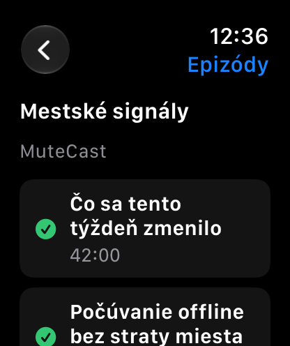 MuteCast Apple Watch screenshot 7: watch 46 episodes