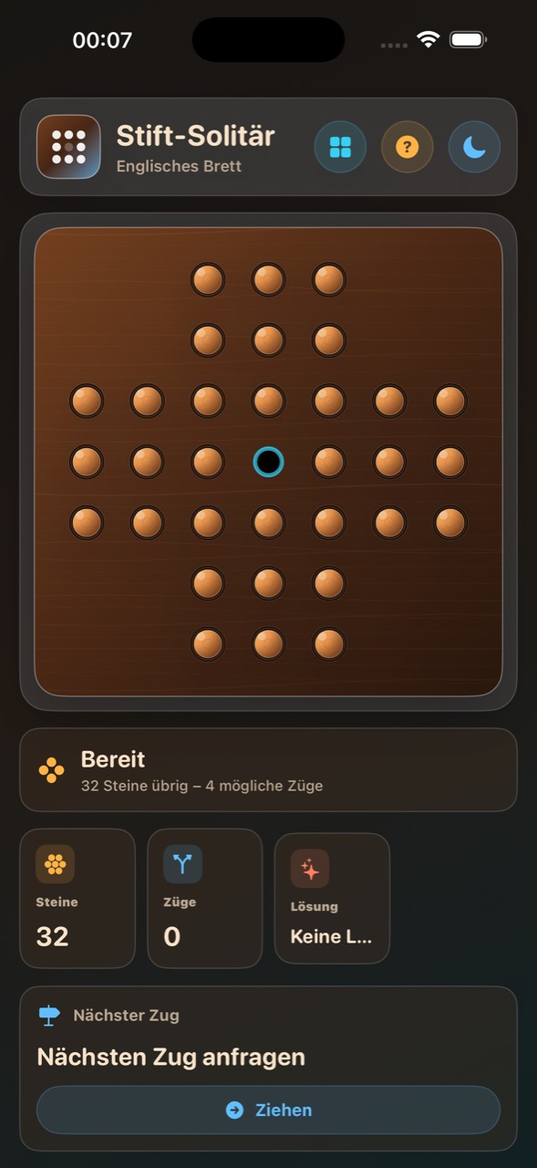 Wood Peg Solitaire ios App Store screenshot 1