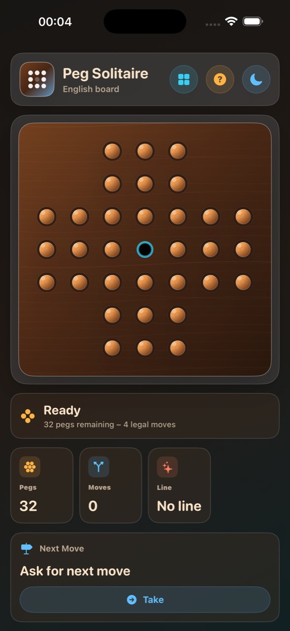 Wood Peg Solitaire ios App Store screenshot 1