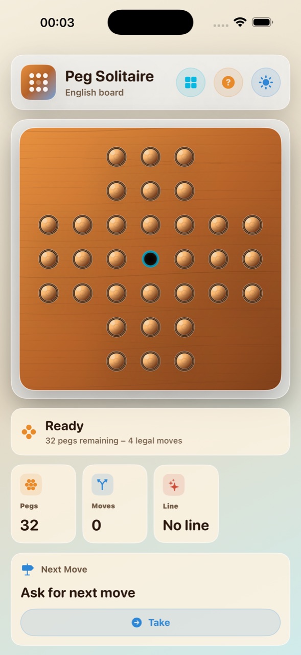 Wood Peg Solitaire ios App Store screenshot 2
