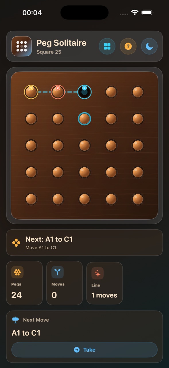 Wood Peg Solitaire ios App Store screenshot 7