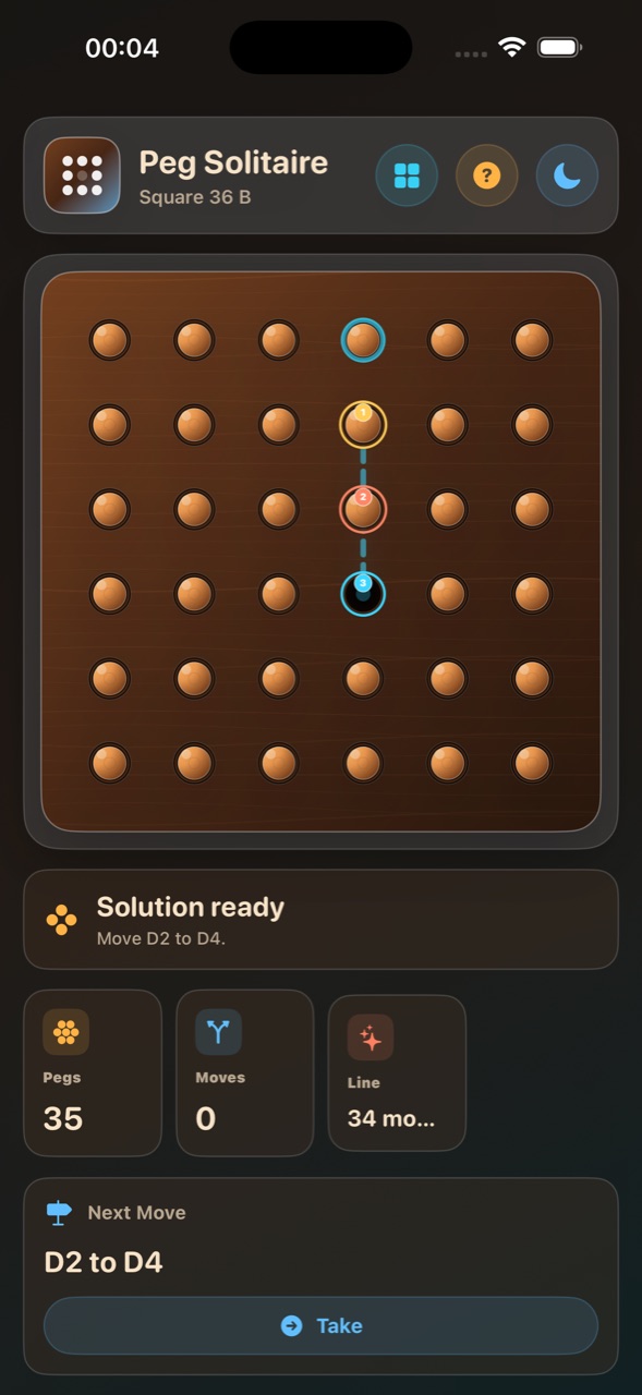 Wood Peg Solitaire ios App Store screenshot 9