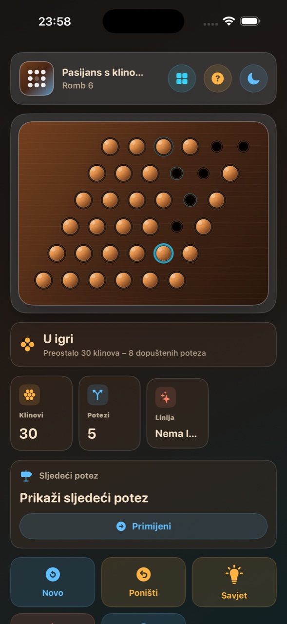 Wood Peg Solitaire ios App Store screenshot 5