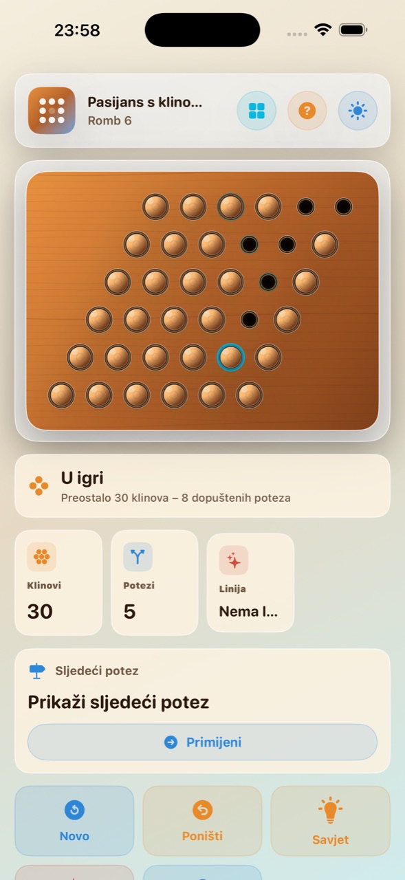 Wood Peg Solitaire ios App Store screenshot 6