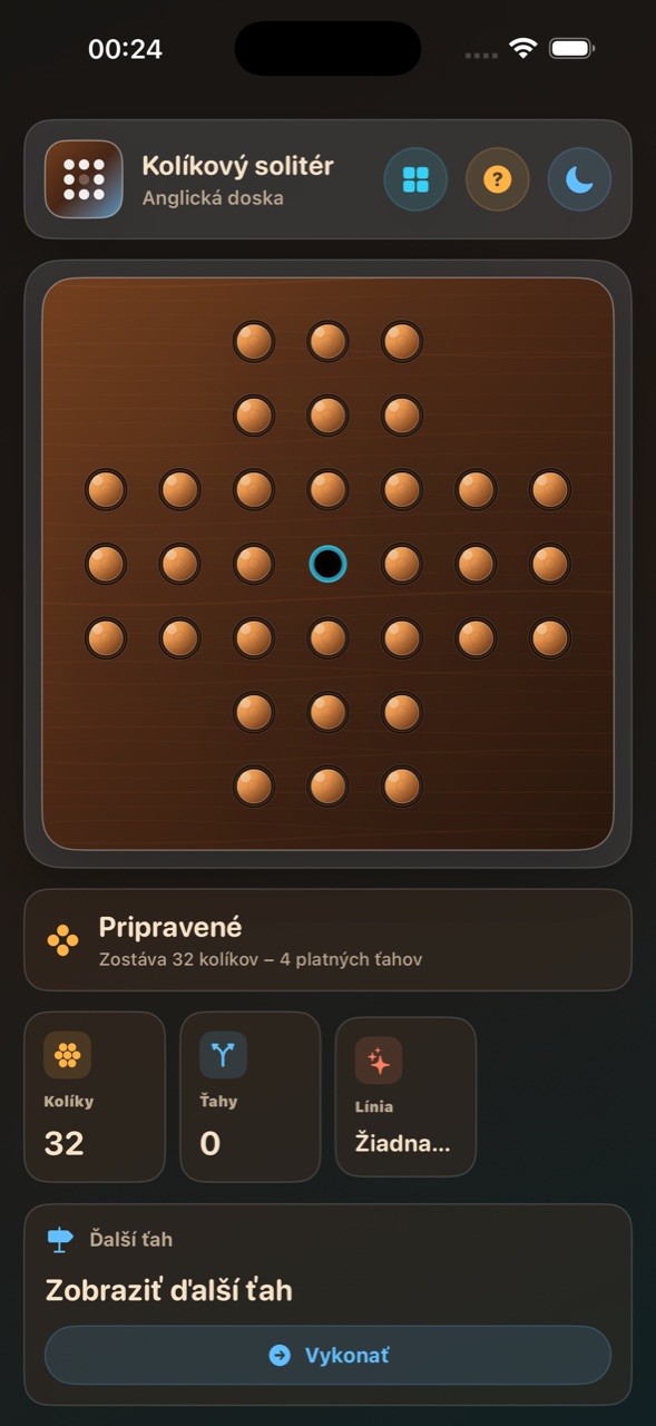 Wood Peg Solitaire ios App Store screenshot 1