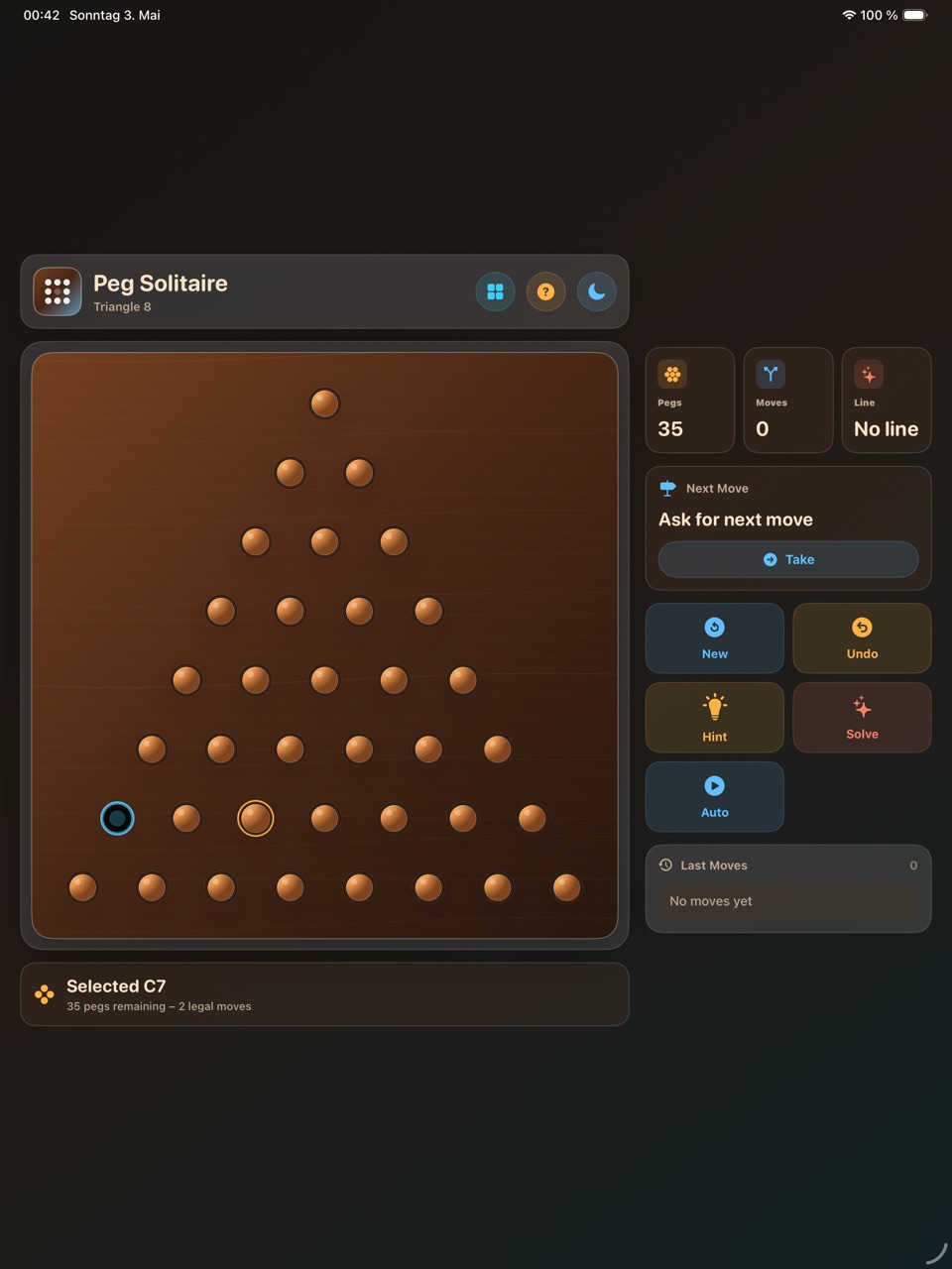 Wood Peg Solitaire ipados App Store screenshot 3