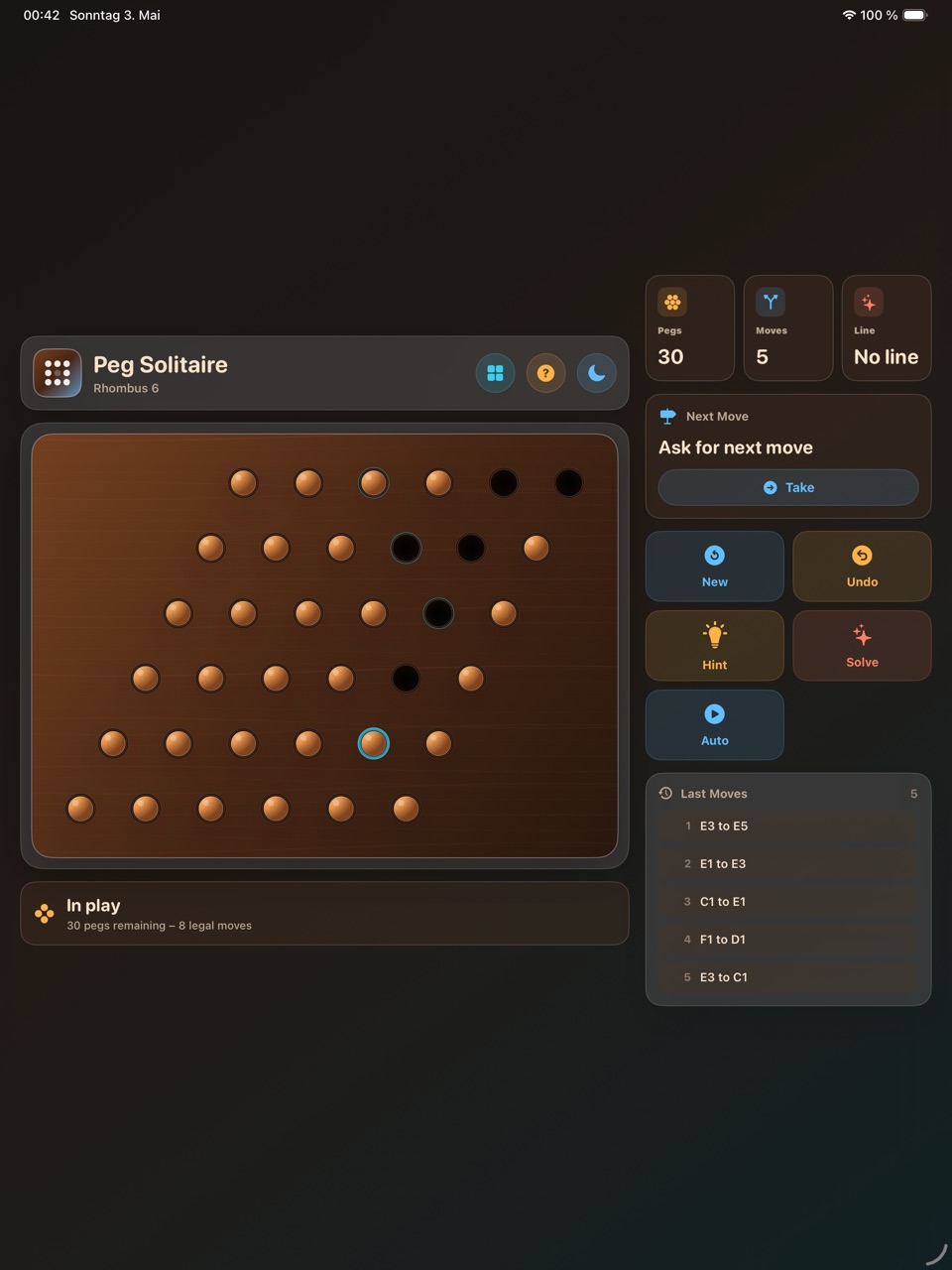 Wood Peg Solitaire ipados App Store screenshot 5