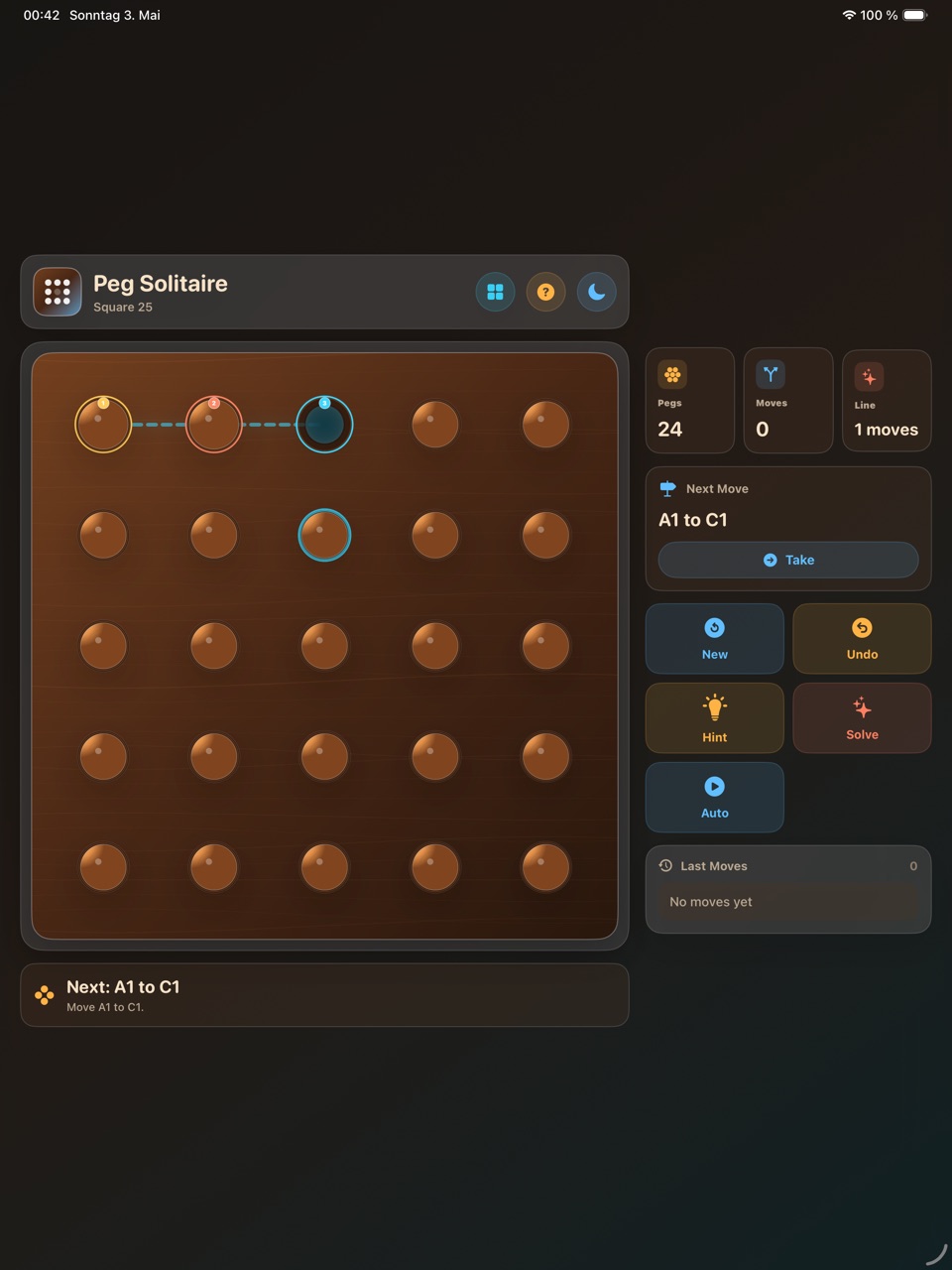 Wood Peg Solitaire ipados App Store screenshot 7