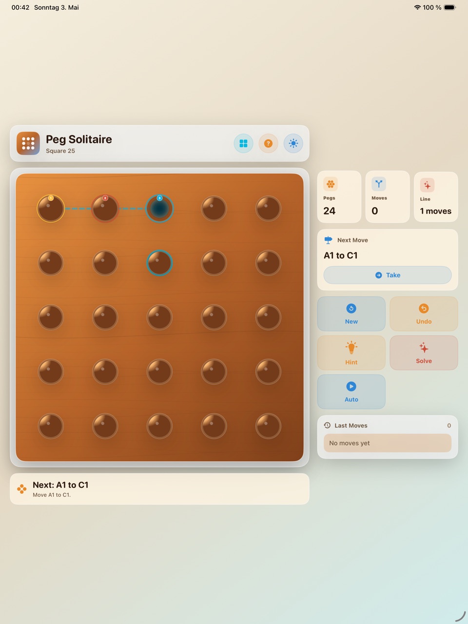 Wood Peg Solitaire ipados App Store screenshot 8