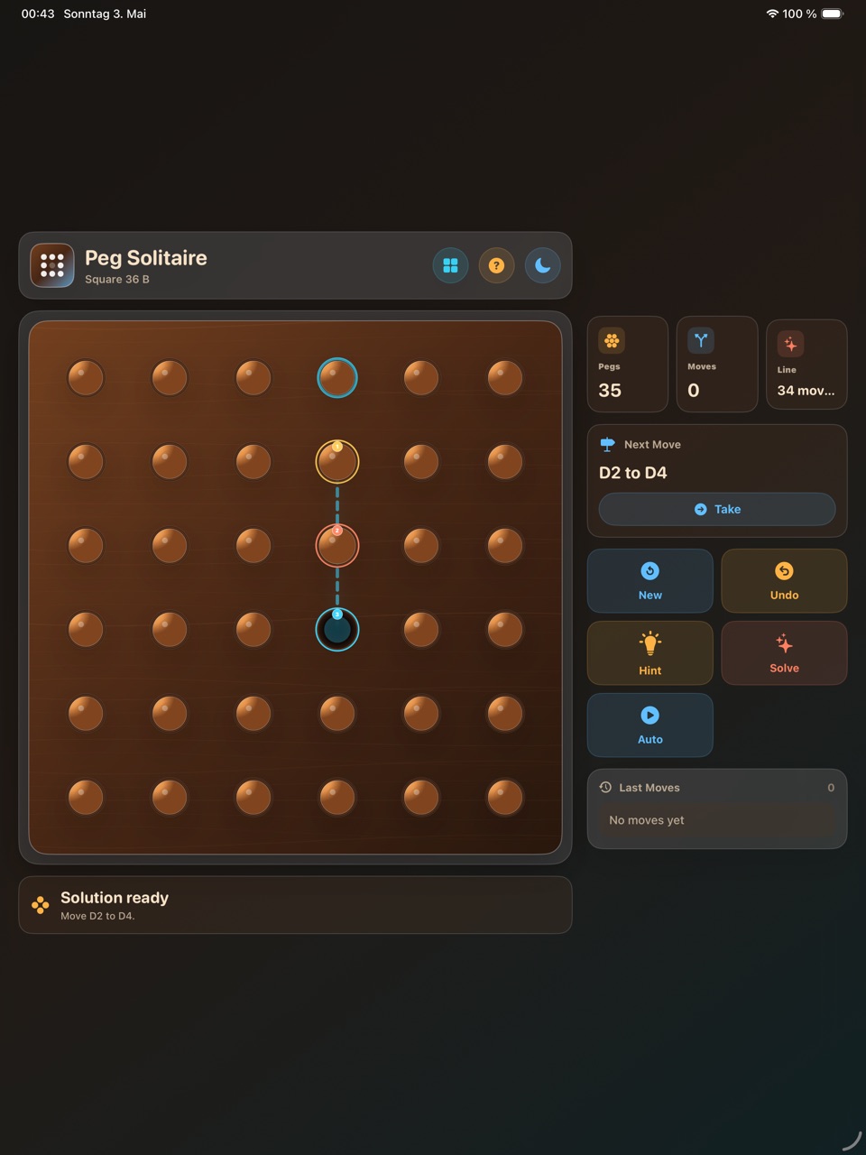 Wood Peg Solitaire ipados App Store screenshot 9