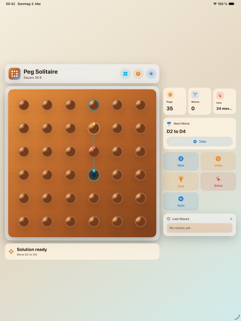 Wood Peg Solitaire ipados App Store screenshot 10