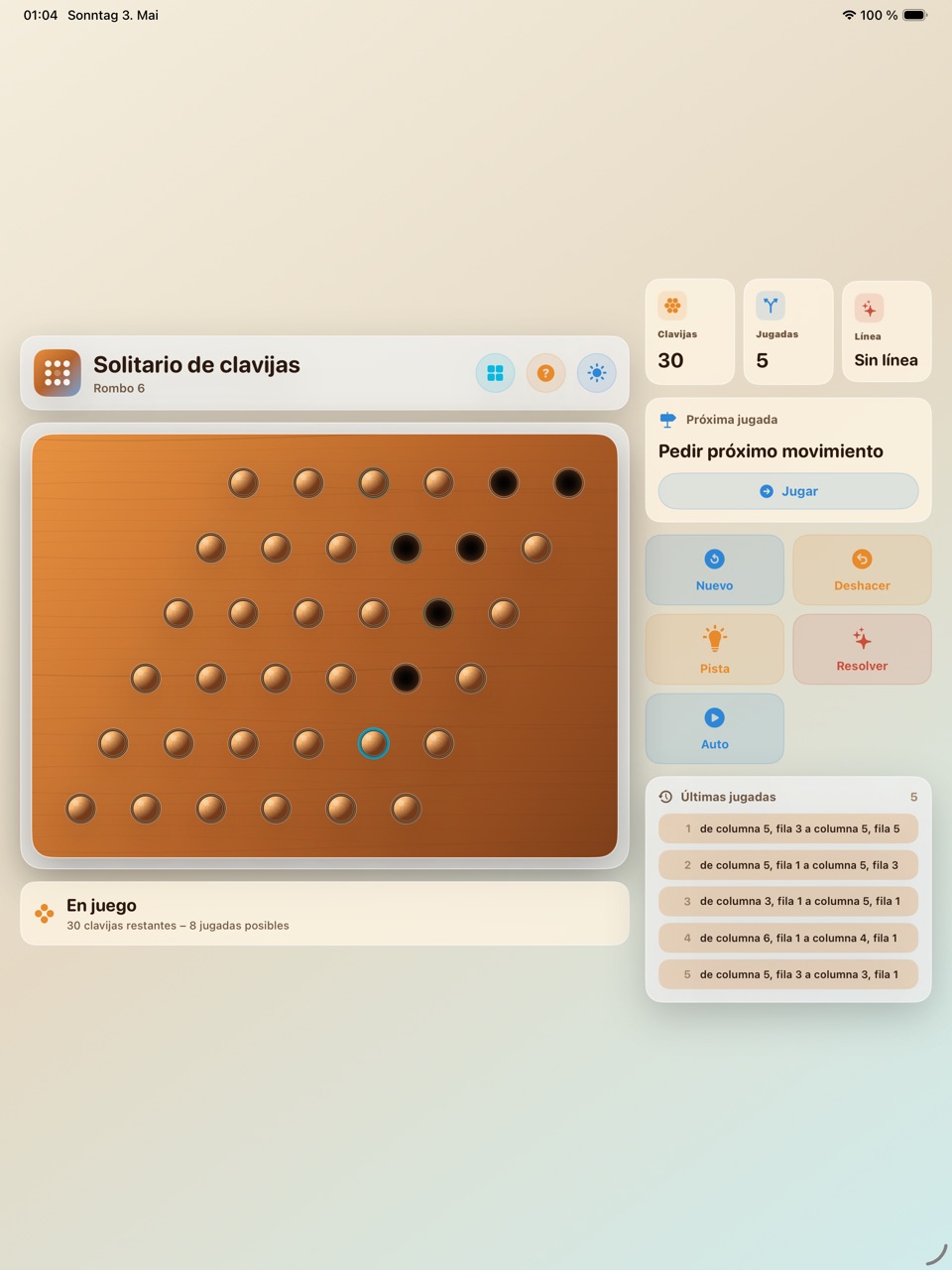 Wood Peg Solitaire ipados App Store screenshot 6