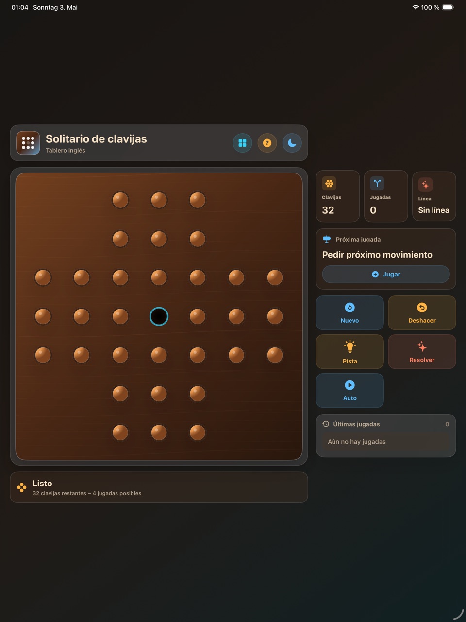 Wood Peg Solitaire ipados App Store screenshot 1