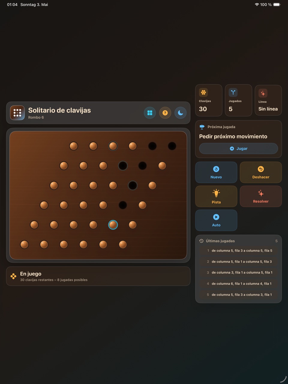 Wood Peg Solitaire ipados App Store screenshot 5