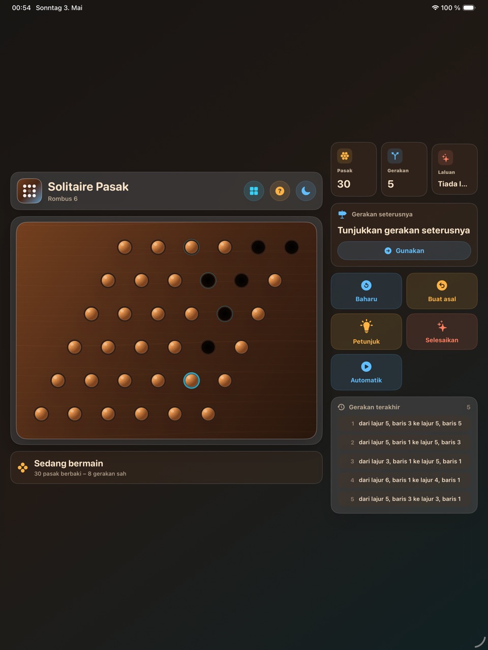 Wood Peg Solitaire ipados App Store screenshot 5