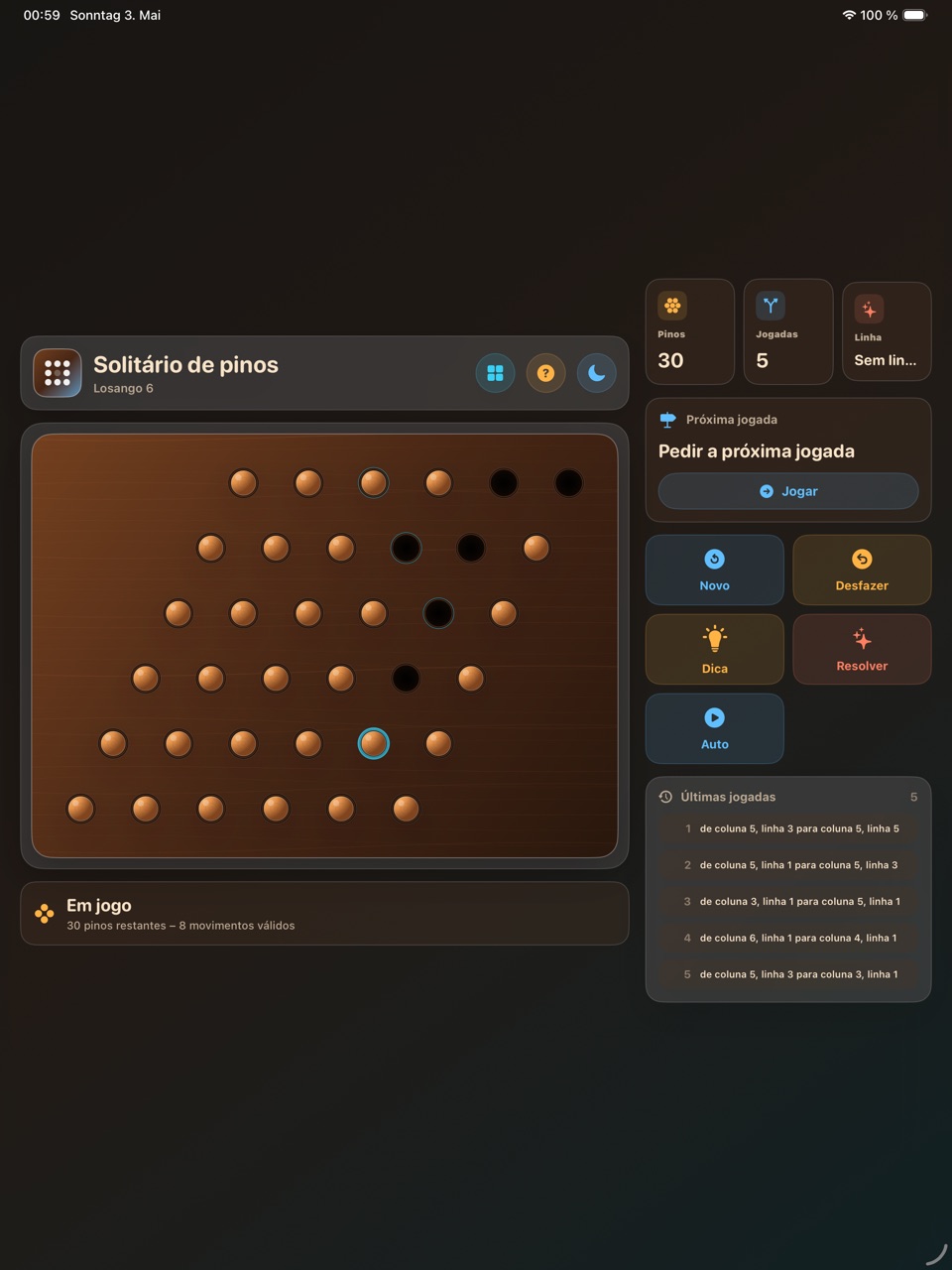 Wood Peg Solitaire ipados App Store screenshot 5