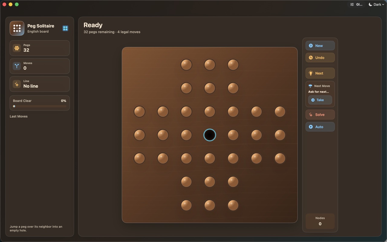 Wood Peg Solitaire macos App Store screenshot 1