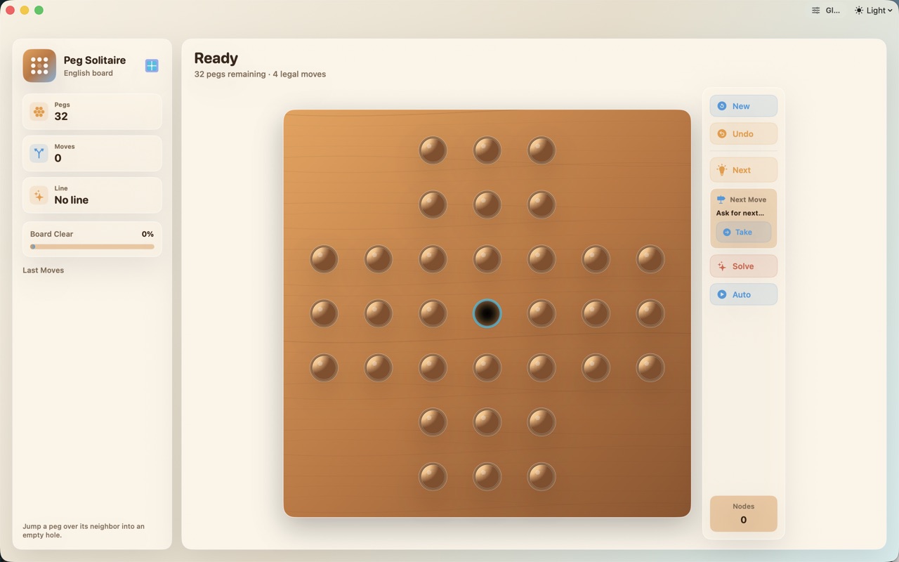 Wood Peg Solitaire macos App Store screenshot 2