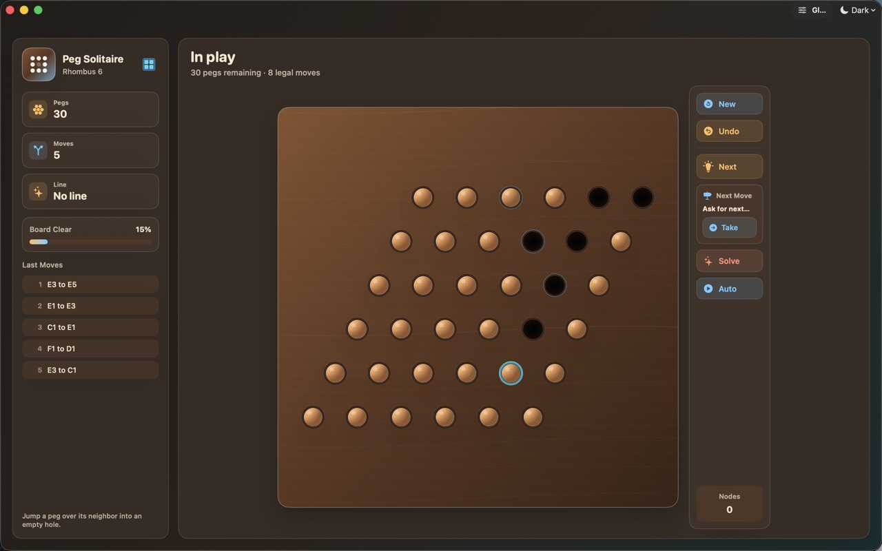Wood Peg Solitaire macos App Store screenshot 5