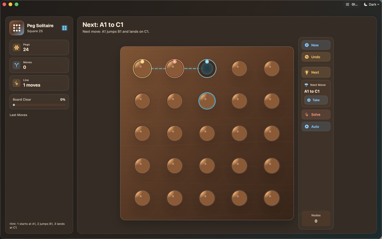 Wood Peg Solitaire macos App Store screenshot 7