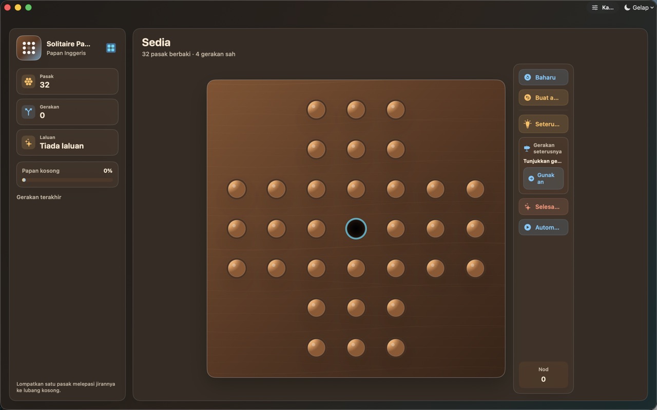 Wood Peg Solitaire macos App Store screenshot 1