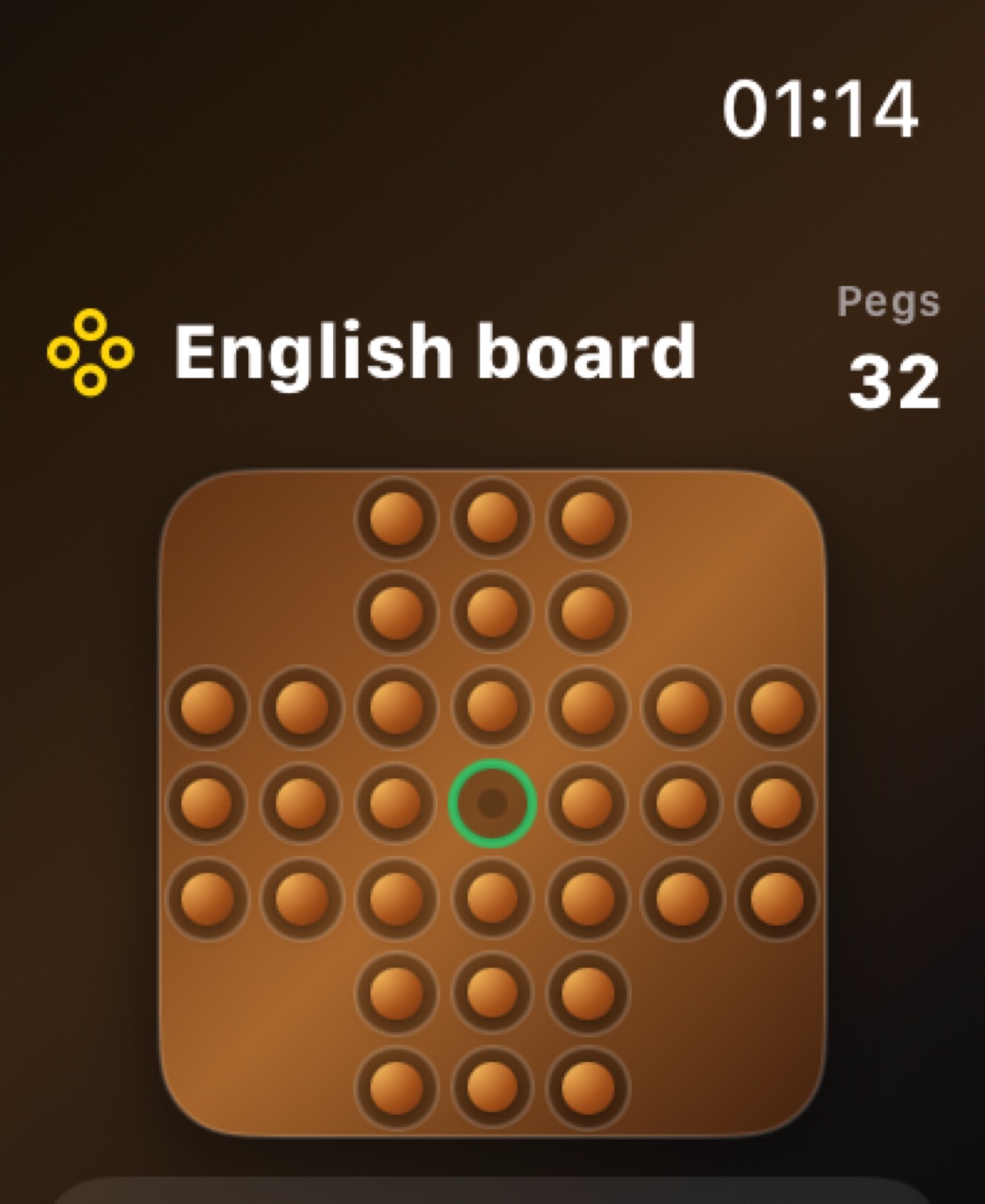 Wood Peg Solitaire watchos App Store screenshot 1